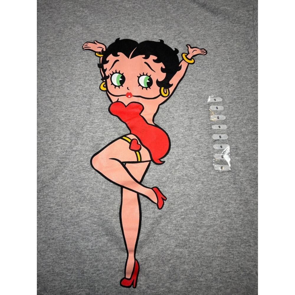Y2K Betty Boop Delta Pro Weight Heather Gray Graphic T-Shirt Mens Small New